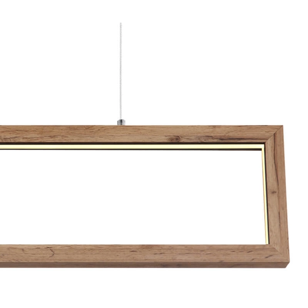 Drewniana wisząca lampa Mandera 67287H LED 24W 3000K czarna brązowa