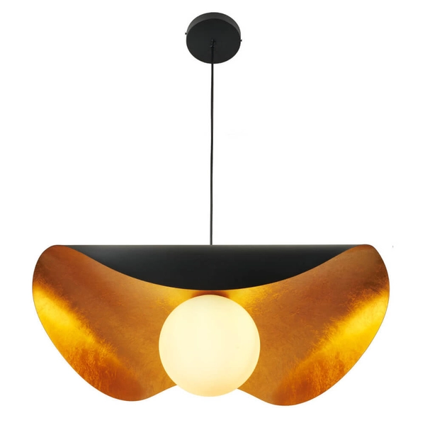 Wisząca lampa ENZO ST-F22020601-D80 black szklana kula czarny złoty