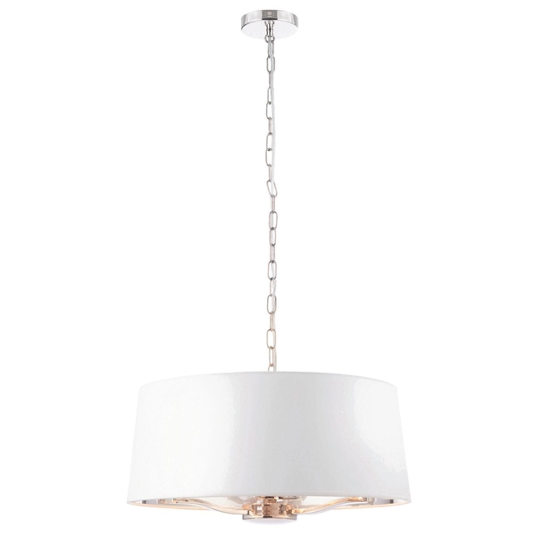 Wisząca lampa Harvey 73021 Endon na łańcuchu biała nikiel