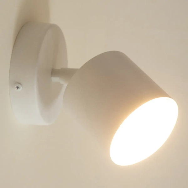 Lampa naścienna do sypialni Mila 1 41346 tuba okrągła biała