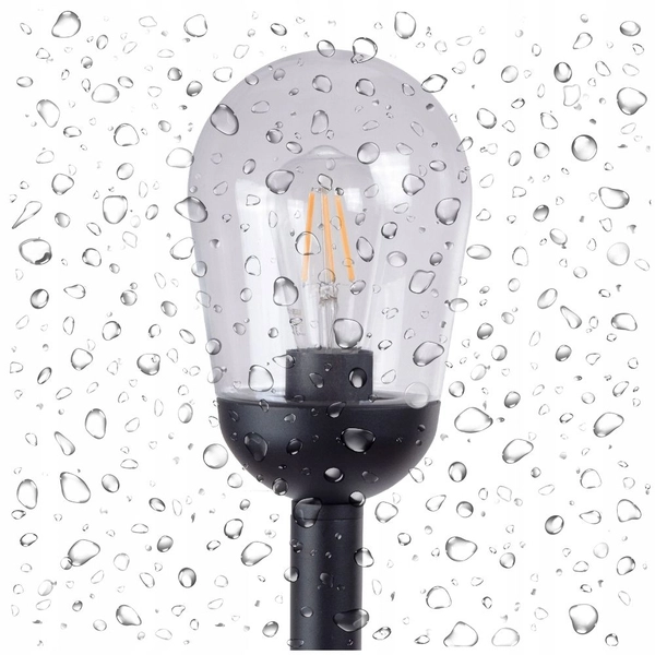 Lampka stojąca do ogrodu Glaris 8207 SuperLED szklany IP44 czarny