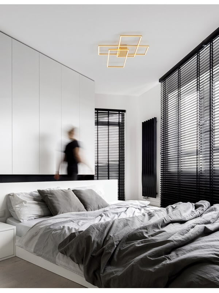 Pokojowy plafon natynkowy Pico LED 55W 3000K prostokąty złote