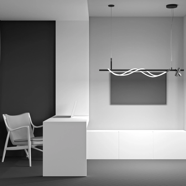 Wisząca lampa sznur Rosa MOD166PL-L30GB3K LED 42W czarna