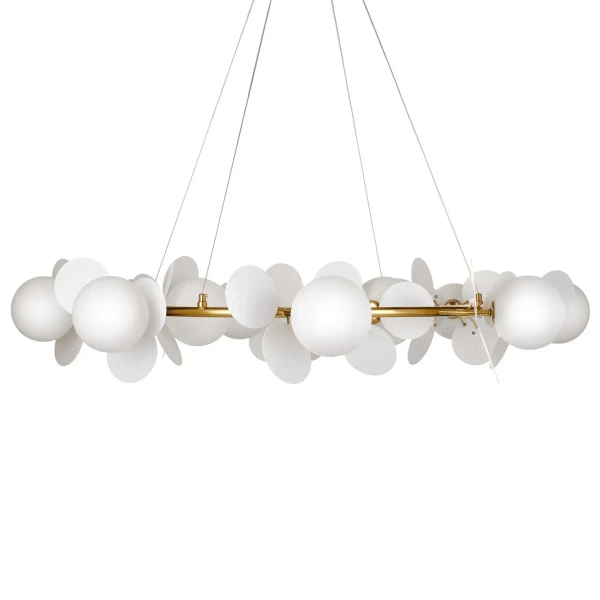 Żyrandol glamour CHIC ST-DL-2969 pierścień do salonu biały złoty