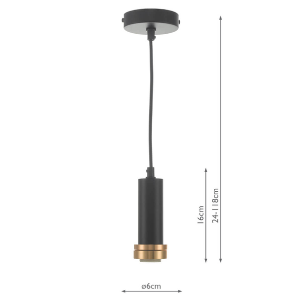 Zawiesie do lampy SP6522 Dar Lighting nad stół czarne złote