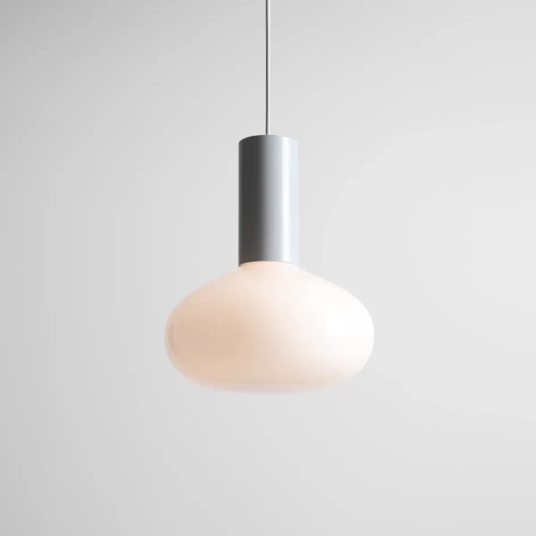 Lampa nad stół wisząca Flo Grey M 7000G22_M owalna szara