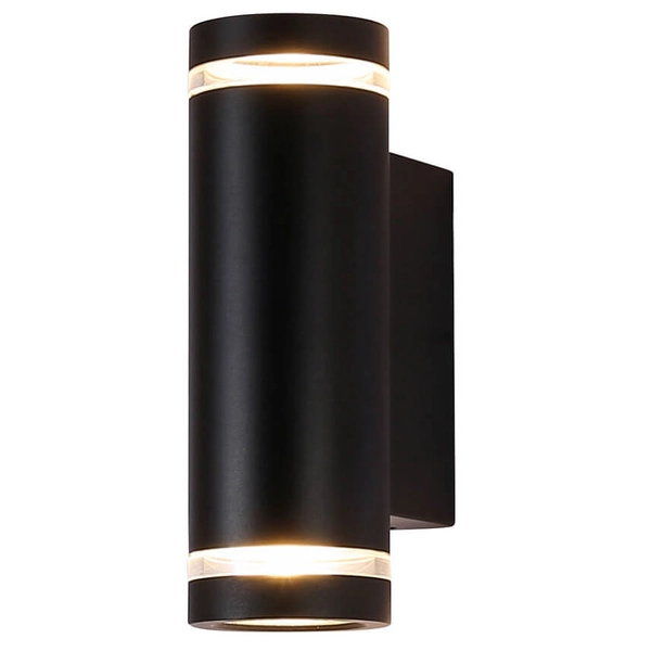 Kinkiet ścienny metalowy Fondo OWL-2067-2-GU10 Italux IP54 na zewnątrz czarny