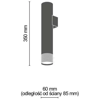Kinkiet lampa ścienna EIDO 0362 metalowa okrągła tuba patyna biała
