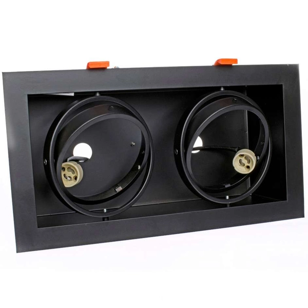 Wpust LAMPA sufitowa PLAZA ML4742 Milagro prostokątna OPRAWA metalowa wpuszczana czarna