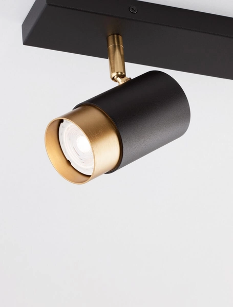 Sufitowa lampa pokojowa Cayes z regulacją czarna złota