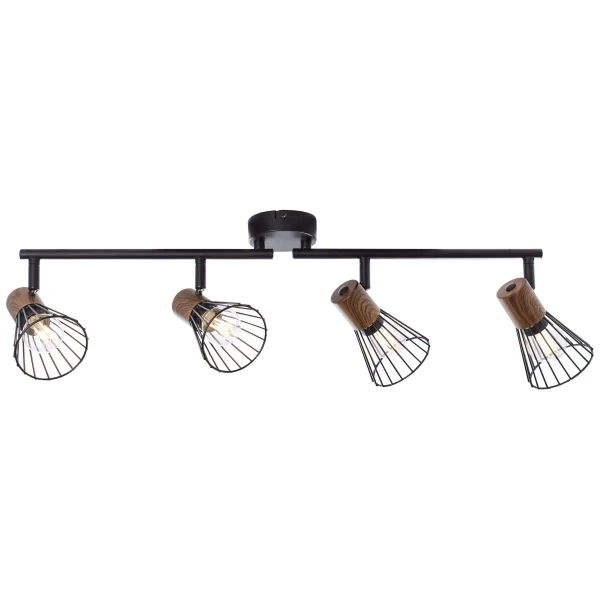 Sufitowa lampa loft Manama 78132/76 metalowa czarna drewniana
