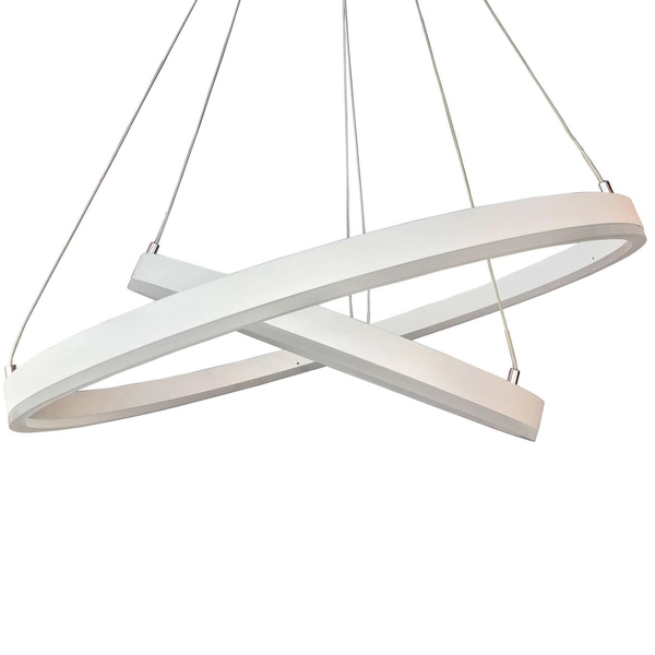 LAMPA wisząca JOVITA 5239-874RP-WH-3 Italux futurystyczna OPRAWA zwis LED 74W 3000K pierścienie rings białe