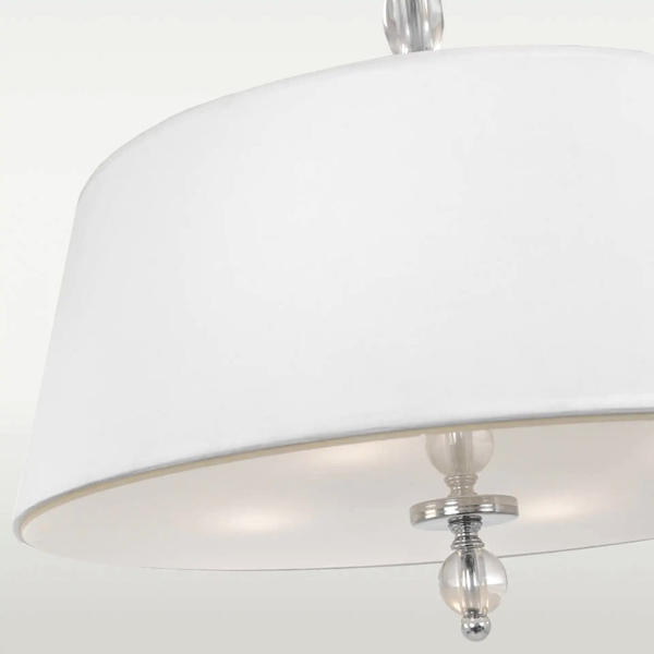 Abażurowa LAMPA wisząca CANCUN P04981WH Cosmolight glamour zwis z kryształkami biały