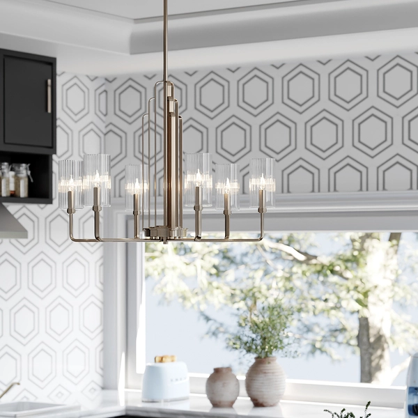 Wisząca lampa QN-KIMROSE6-PN w stylu Art Deco nikiel