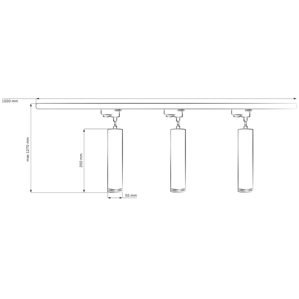 Wiszący zestaw szynowy MARIBEL 321640 1-fazowy nad stół biały złoty