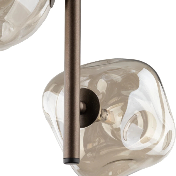Potrójna wisząca lampa Lava Brown 11036 szklane kule brązowy