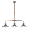 Wisząca lampa retro Liden LID0339 potrójna grafitowy miedziany