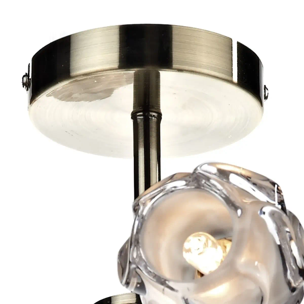 Lampa sufitowa SEATTLE mosiądz metalowa szklana antyczna 6-punktowa G9 do sypialni SEA0875