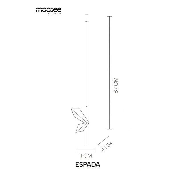 Kinkiet ścienny ESPADA złoty MSE1501100573 1xLED 6W 3000K podłużny