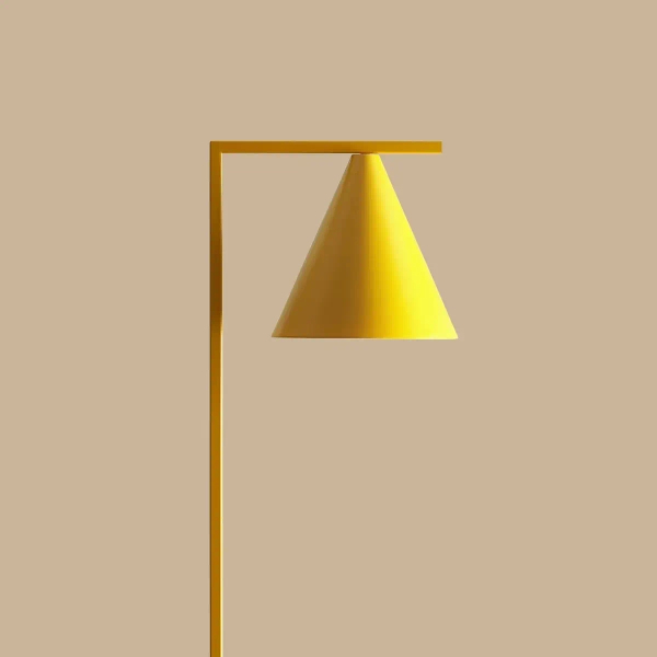 Żółta lampa podłogowa Form Floor 1108A14 Aldex metalowa do salonu