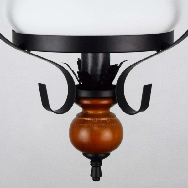 Rustykalna LAMPA wisząca PETRONEL 7076 Rabalux stylizowany zwis OPRAWA  drewno orzech biała rustic