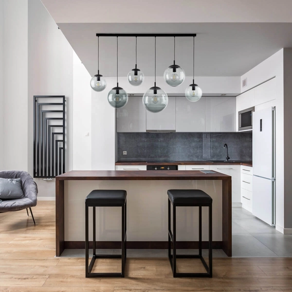 Zwisająca lampa na listwie Esme 5383 bańki belka grafitowa czarna