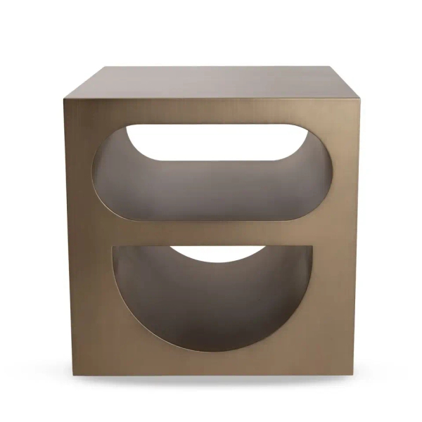Kwadratowy stolik VECTOR MM001501100388 złoty drewniany nowoczesny 55cm