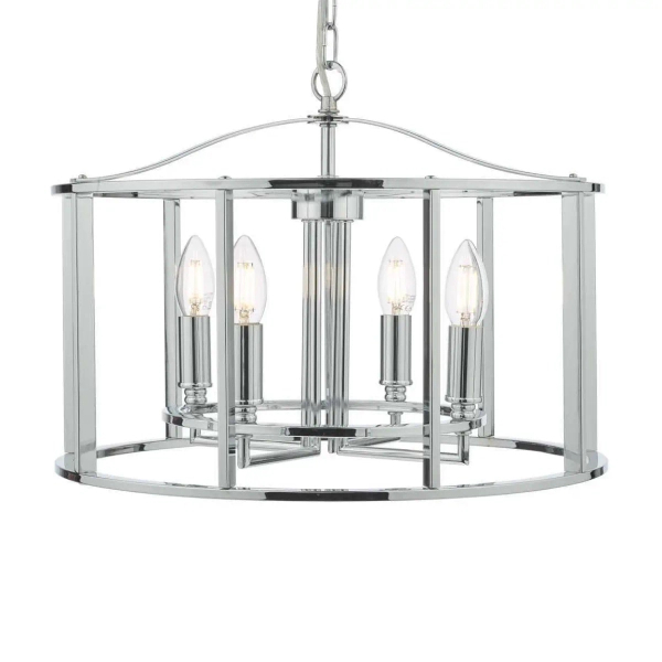 Łańcuchowa wisząca lampa Mya MYK0450 do kuchni świecznikowa chrom