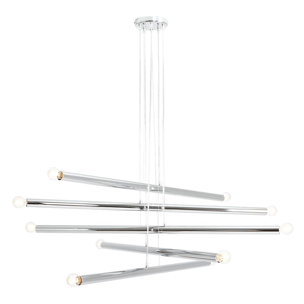 10-płomienny żyrandol Tubo 1072M4 Aldex chrom metalowa lampa salonowa