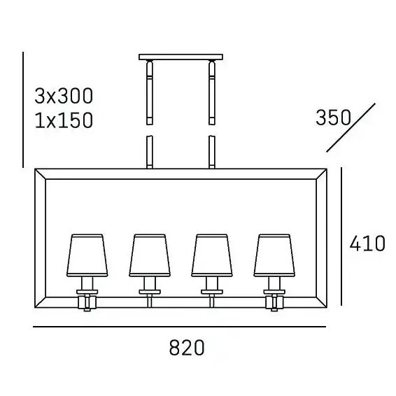 Wisząca LAMPA klasyczna LONDON P08038WH Cosmolight abażurowy zwis do jadalni chrom