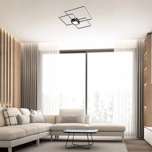 Nowoczesny plafon Thabita 6868 LED 38W 4000K squares salonowy czarny