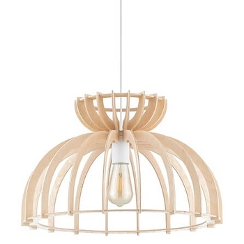 Lampa wisząca Kymi C 10572 Nowodvorski klatka nad stół drewniana