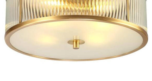 Plafon LAMPA sufitowa CGBRASION60 Copel okrągła OPRAWA szklana glamour nad łóżko mosiądz