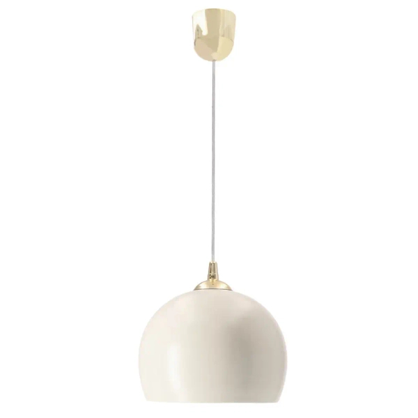 Wisząca lampa kopuła PONTE biała 31-48035 1xE27 do salonu szklana