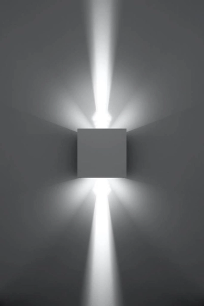 Kinkiet LAMPA przyścienna elewacyjna SL.0544 metalowa OPRAWA cube LED 6W 3000K kostka IP54 biała