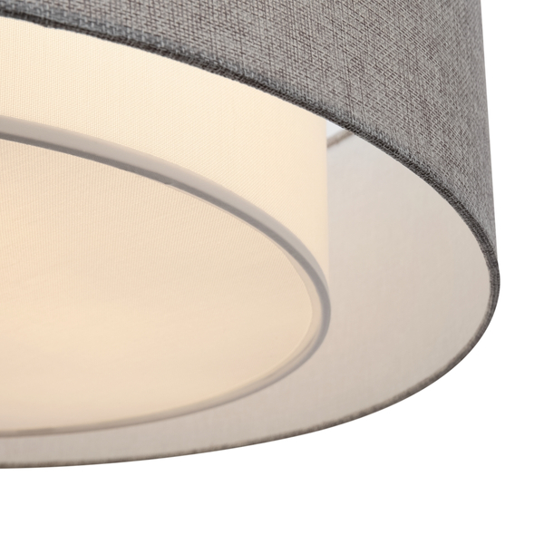 Abażurowy plafon Bergamo MOD613CL-04GR Maytoni okrągły chrom szary