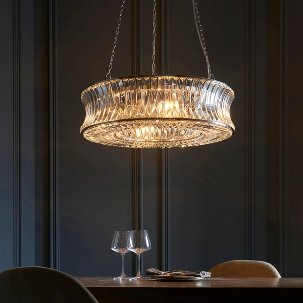 Okrągła lampa wisząca L&-1104528 crystal srebrny przezroczysty