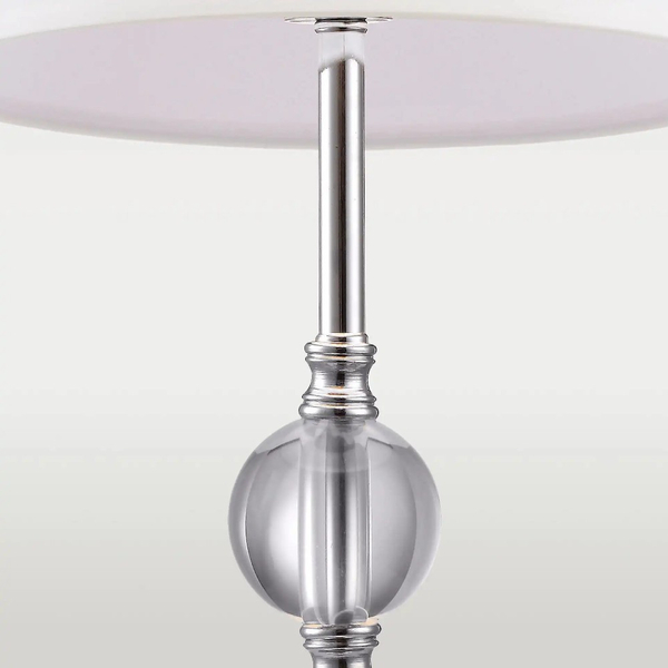 Stołowa LAMPA klasyczna MONACO T01230WH Cosmolight biurkowa LAMPKA salonowa abażurowa biała