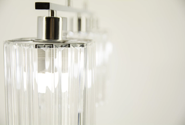 Kryształowa lampa wisząca 6791/3 8C do sypialni chrom