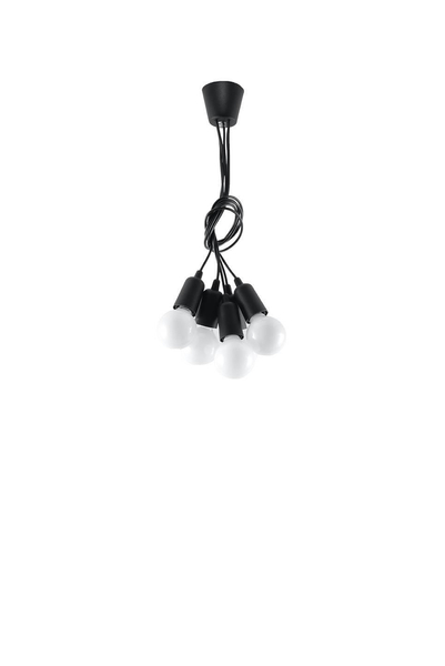 Industrialna LAMPA wisząca SL.0574 przewody OPRAWKA zwis pająk czarna
