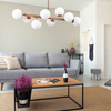 Wisząca LAMPA modernistyczna RADDI PNS-5510-8-HBR Italux metalowa OPRAWA molekuły ZWIS kule miodowy mosiądz białe