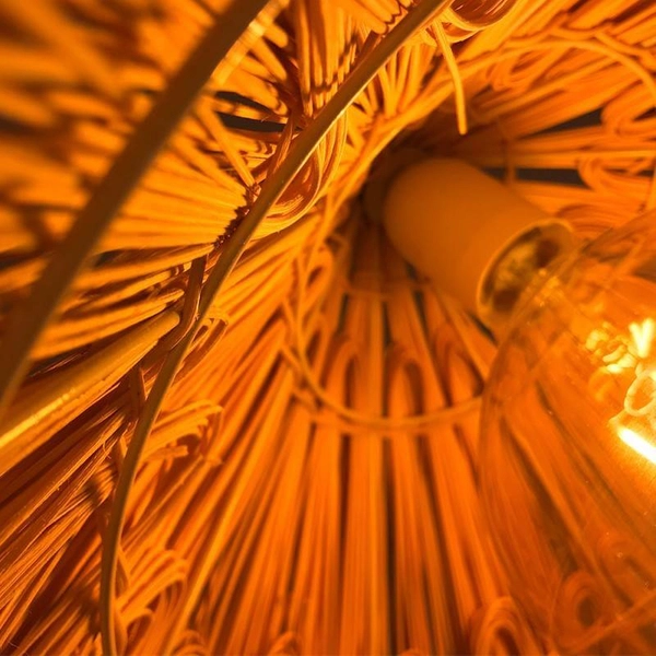 Ekologiczna lampa wisząca Boho ABR-NLW37-BH-E27 pleciona ratan naturalna