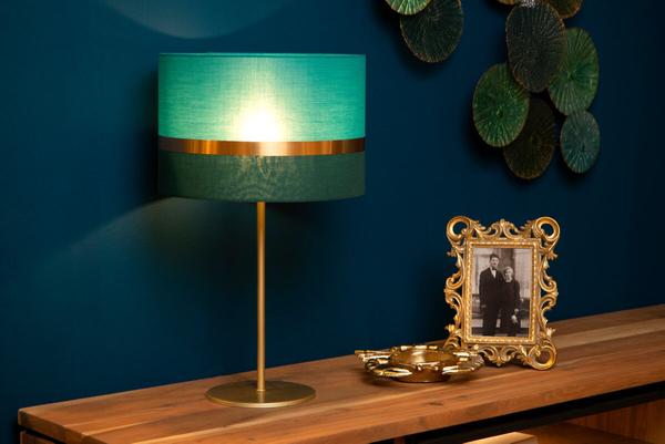 Lampka nocna z abażurem Tusse 10509/81/33 Lucide zielona złota
