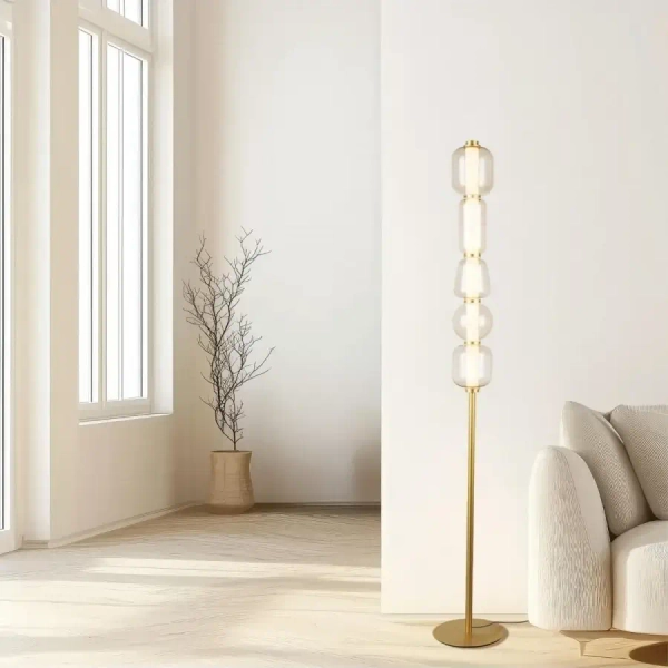 Podłogowa ledowa lampa 23063 LED 17W 3000K szklane kule złoty