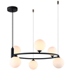 LAMPA wisząca AMILY MDM-3974/6 BK Italux metalowa OPRAWA szklane kule ZWIS okrągły czarny biały