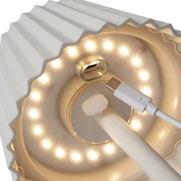 Biała lampa stojąca Justine na taras LED 2W 2700K ściemnialna