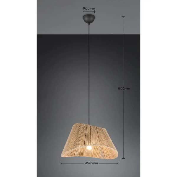Wisząca lampa boho VALERIE R31881036 ekologiczna beżowy szary