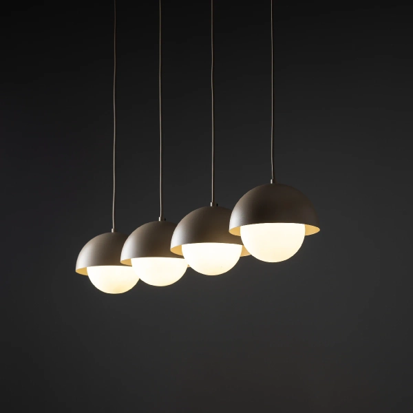 Okrągła lampa wisząca Bono Sabia 10965 do gabinetu beżowa biała