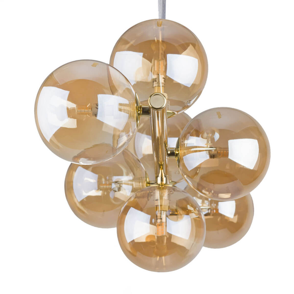 Jadalniana wisząca lampa ESTERA 5668 TK Lighting kule bursztynowe złote