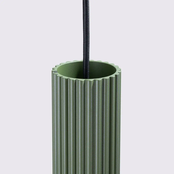 Podłużna lampa wisząca KARBON SL.1614 potrójne tubki nad stół oliwkowe